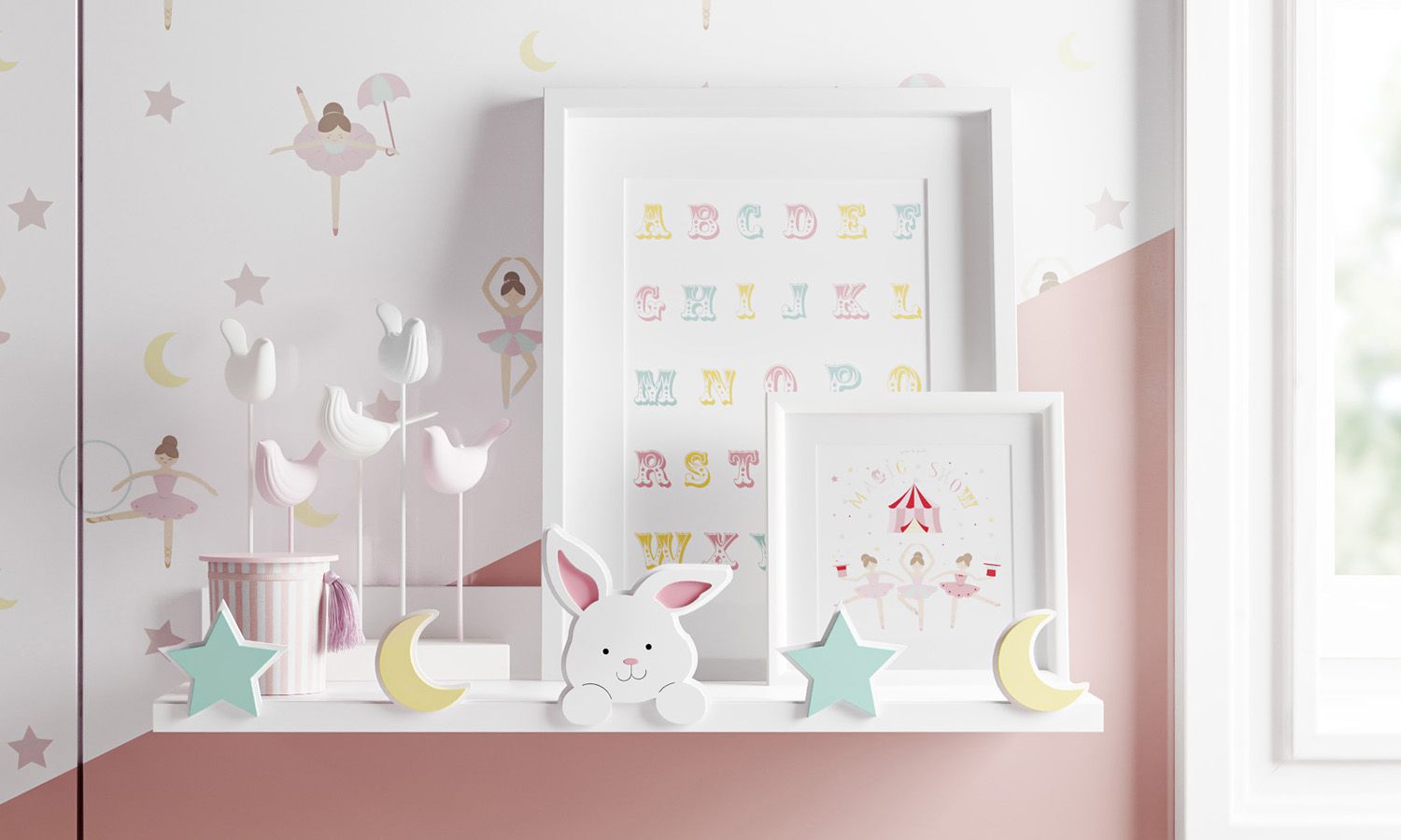 Prateleira MDF Coelhinho Bailarina Trapezista