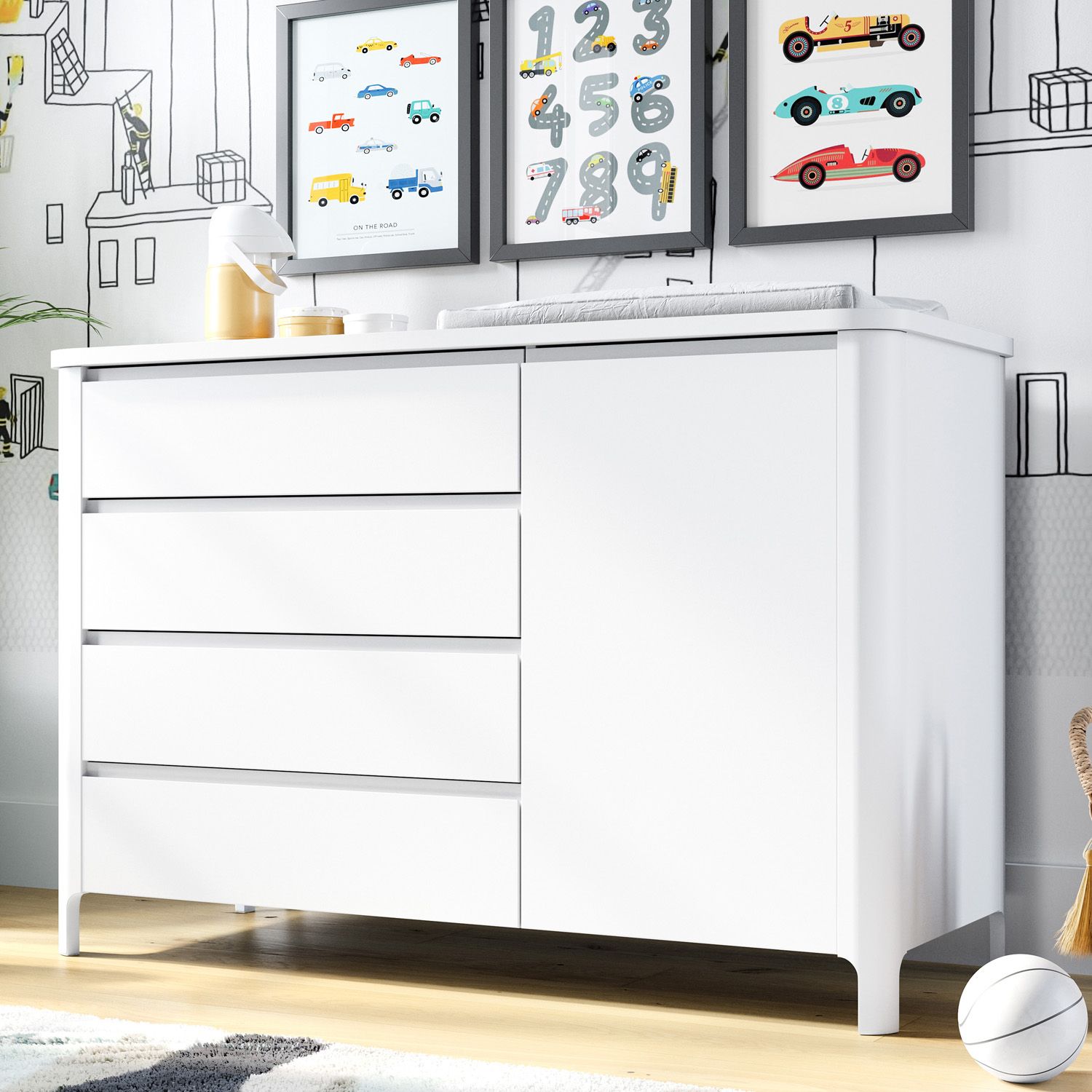 Cômoda Infantil Branco com Porta Bloom