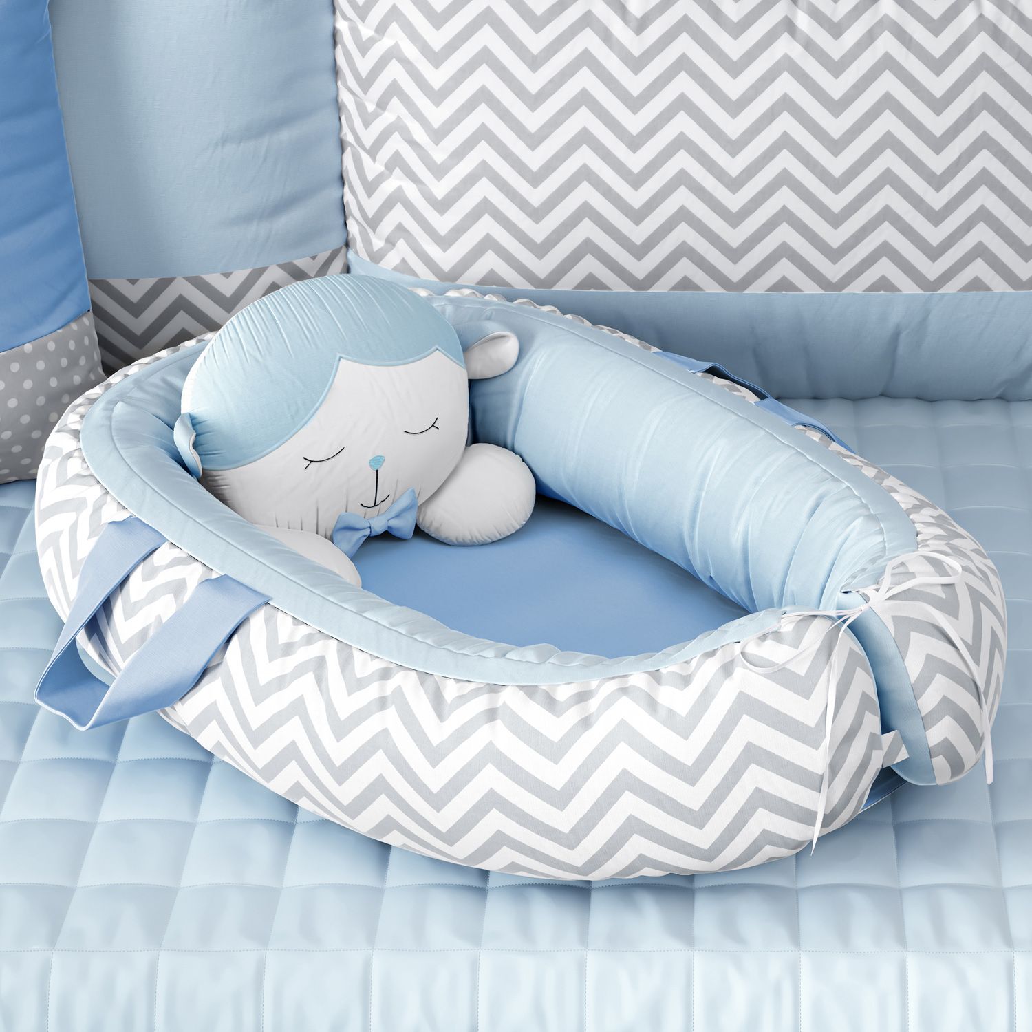 Ninho para Bebê Redutor de Berço Amiguinha Ovelhinha Rosa 75cm