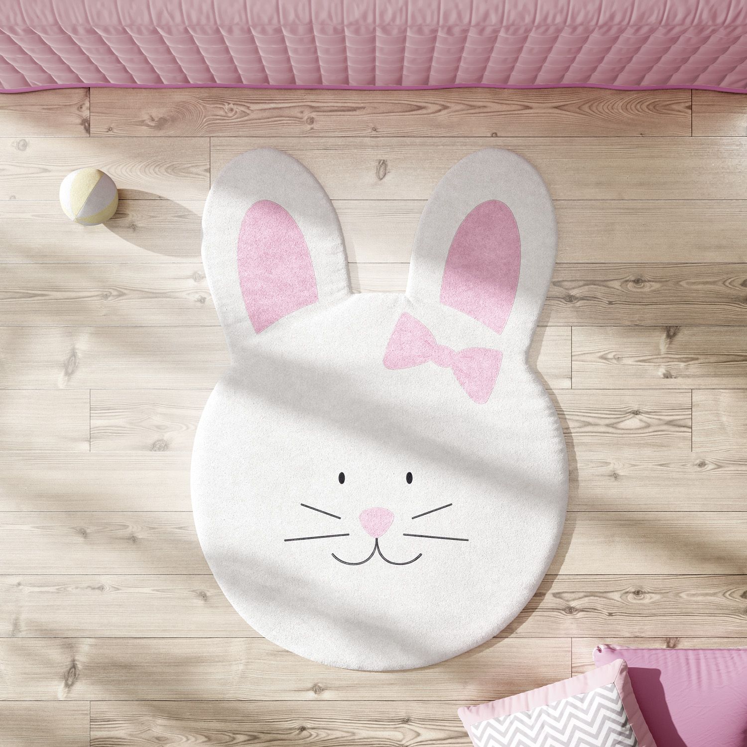 Tapete Amiguinha Coelhinha Rosa 1,25M