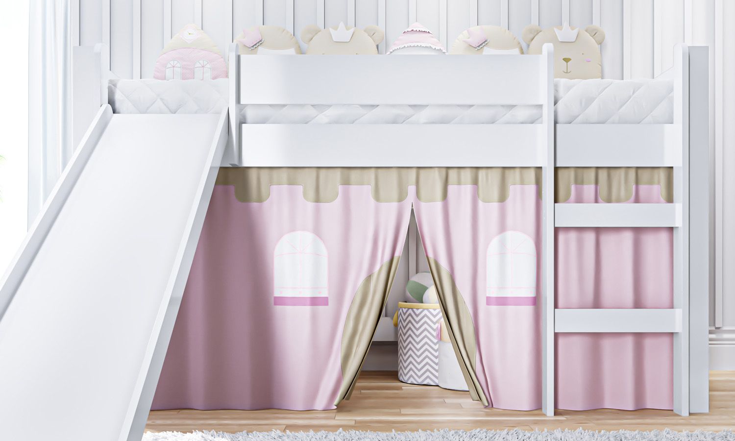 Cortina Tenda para Cama Escorregador Castelinho