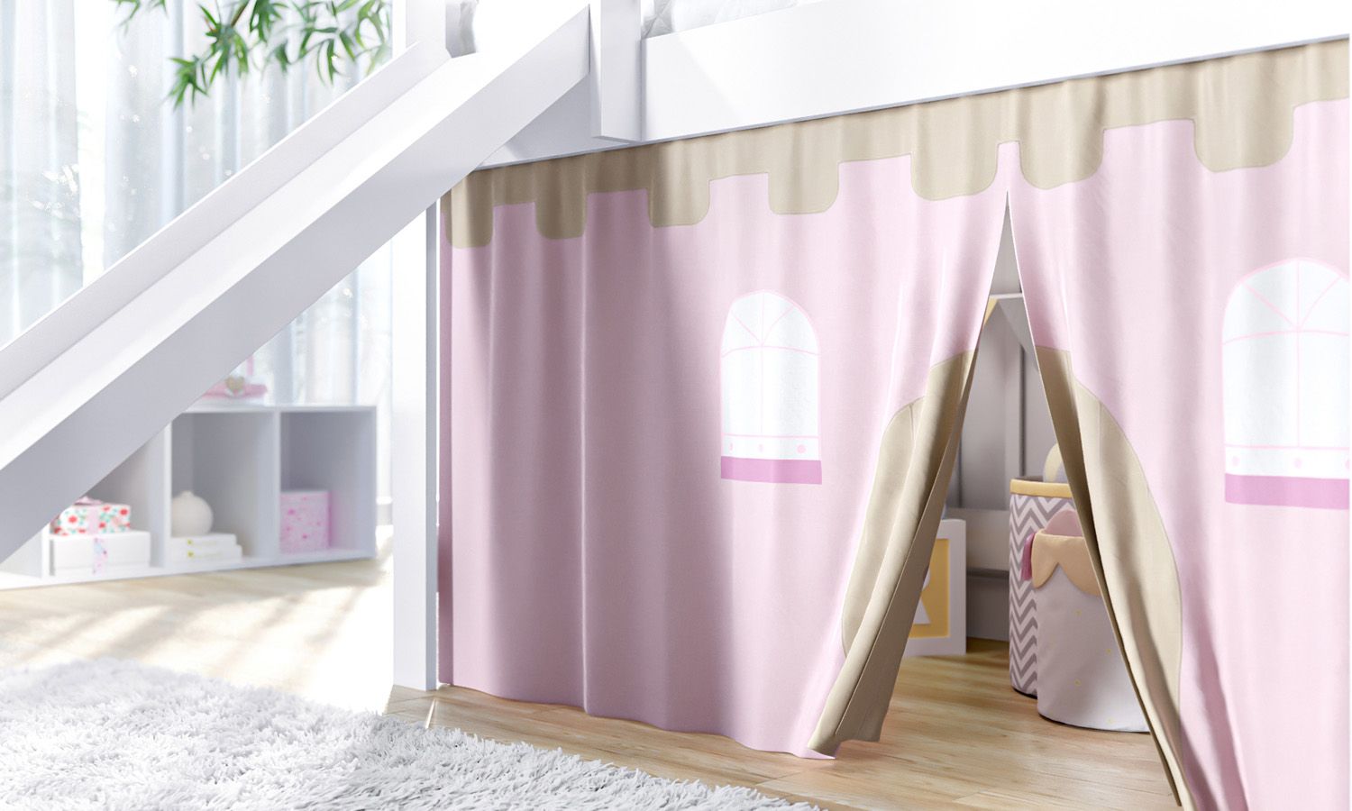 Cortina Tenda para Cama Escorregador Castelinho