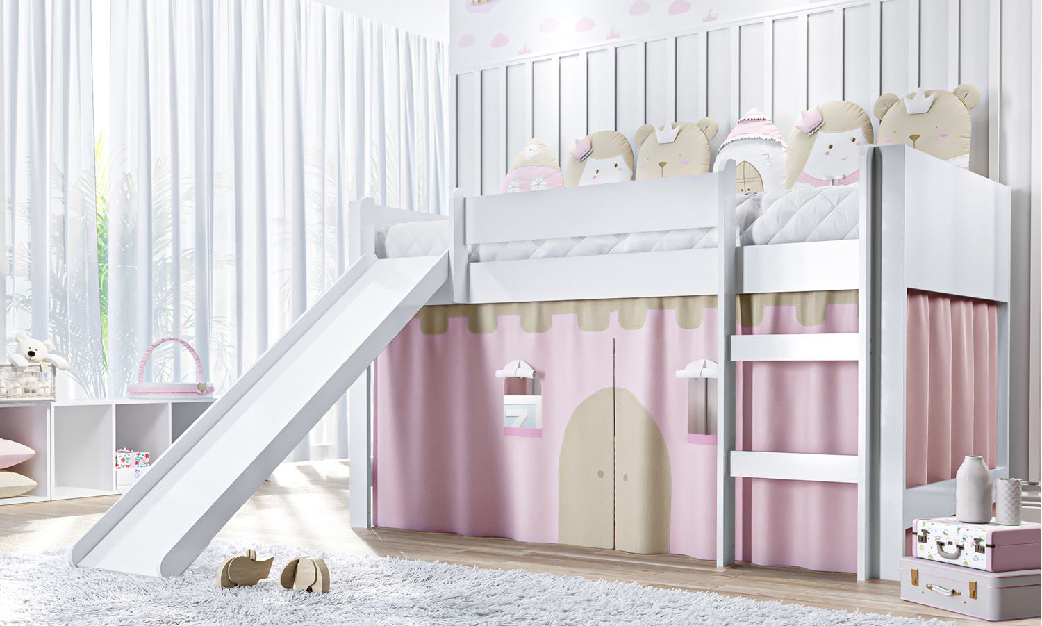 Cortina Tenda para Cama Escorregador Castelinho