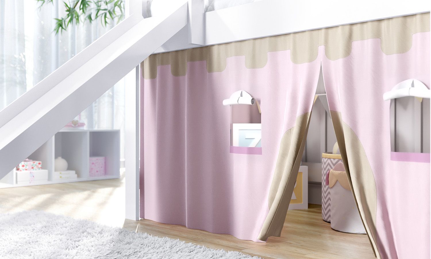 Cortina Tenda para Cama Escorregador Castelinho
