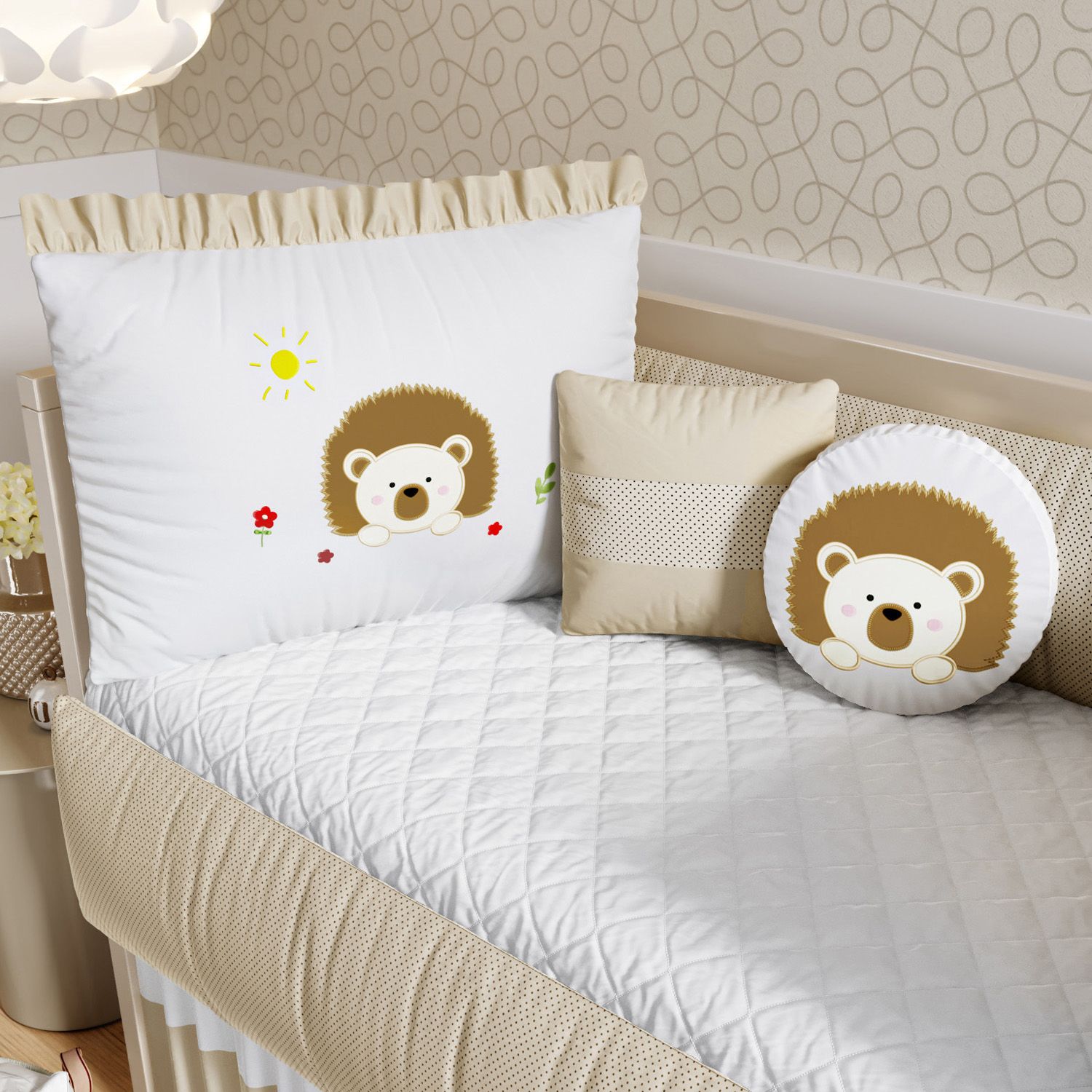 Kit Berço Dudu Porco Espinho Bege