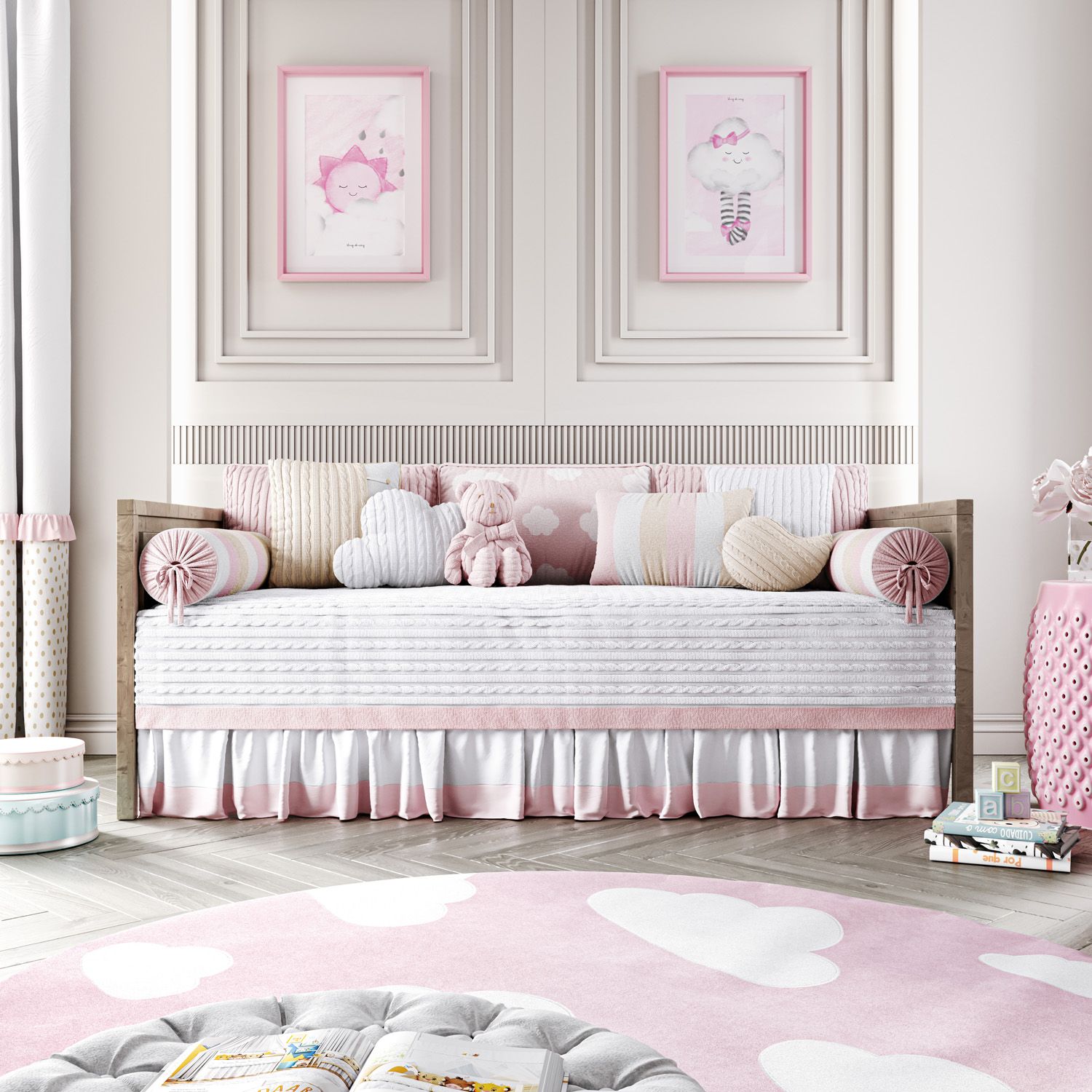 Manta Solteiro Tricot Nuvem Rosa 2,20M