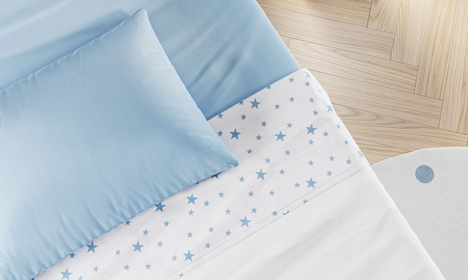 Kit Cama Infantil Solteiro Estrelinha Azul