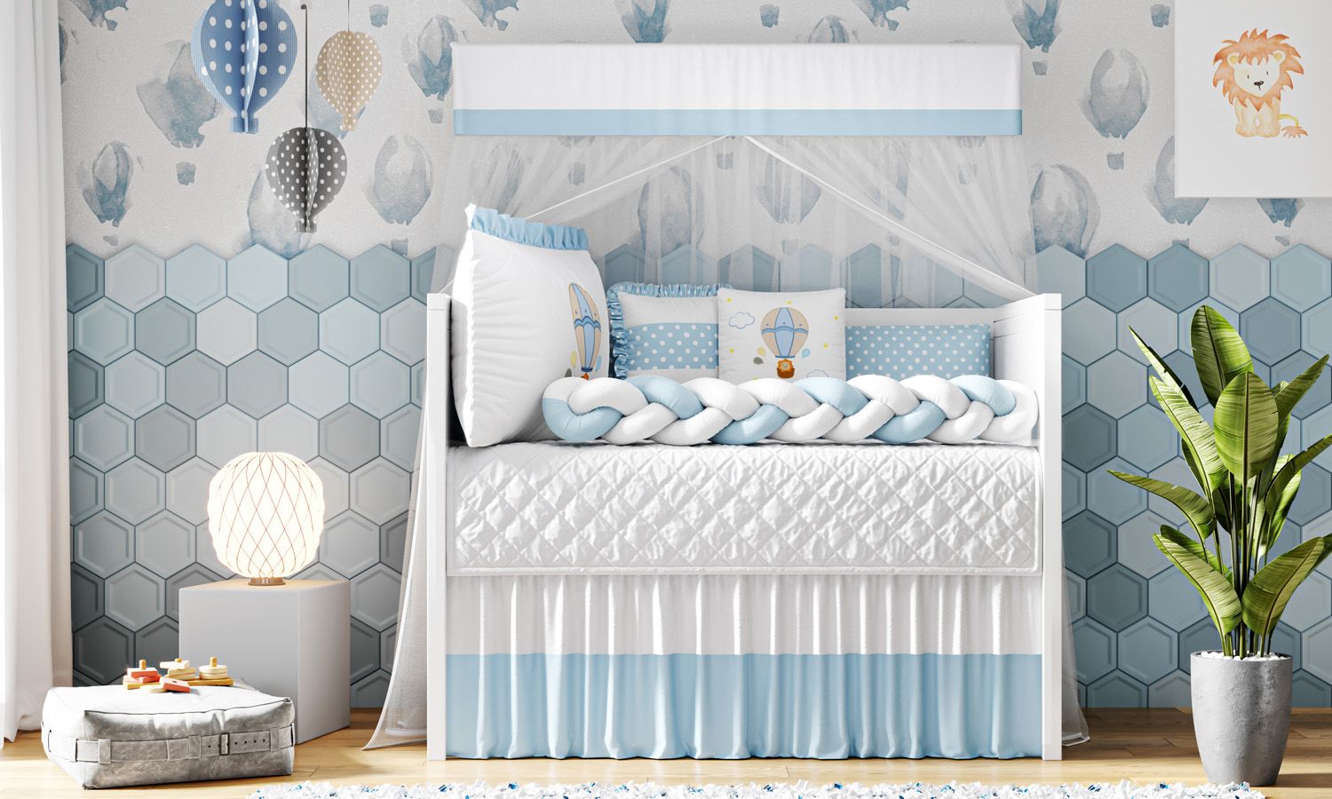 Kit Berço Trança Leãozinho no Balão