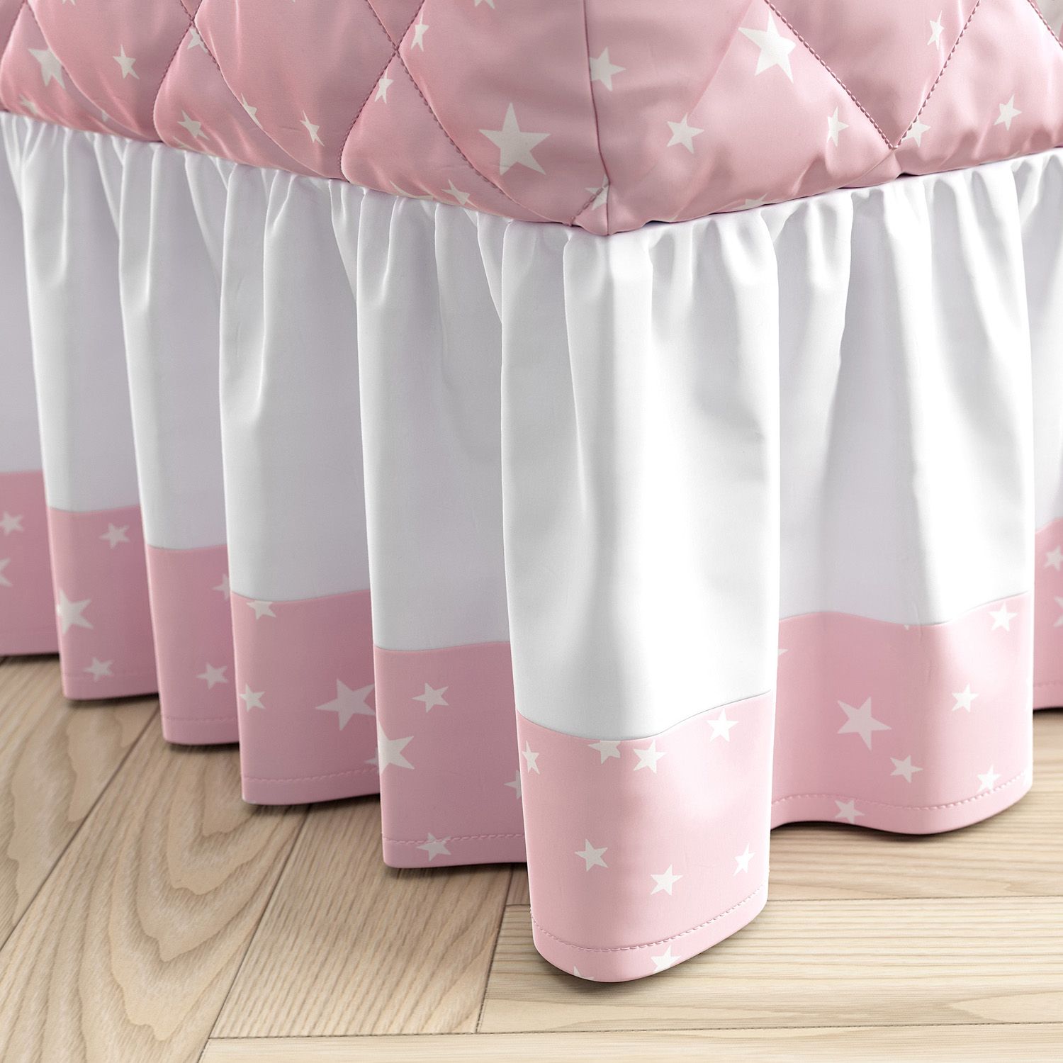 Saia de Cama Infantil Solteiro Estrelinha Azul