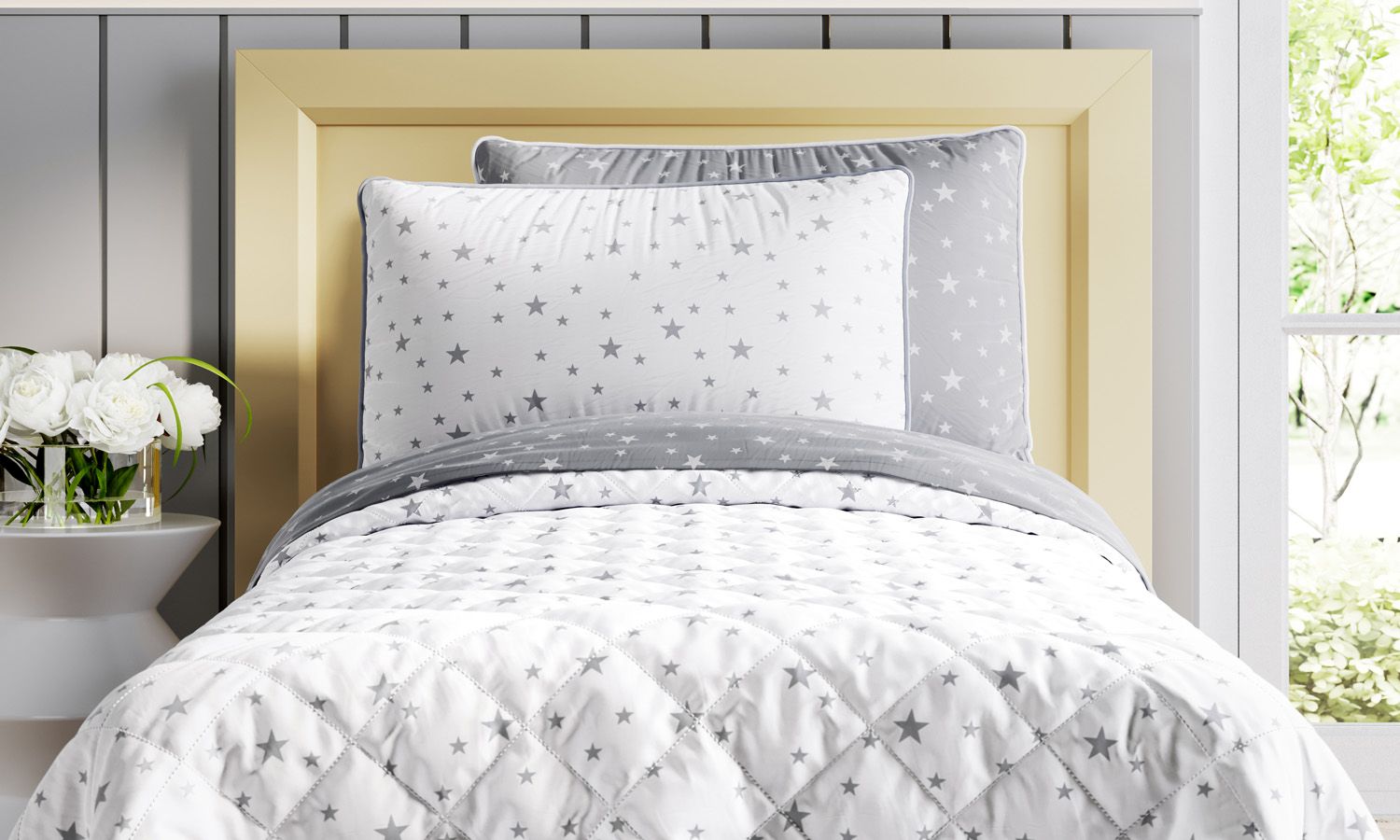 Kit Cama Infantil Solteiro Estrelinha Azul