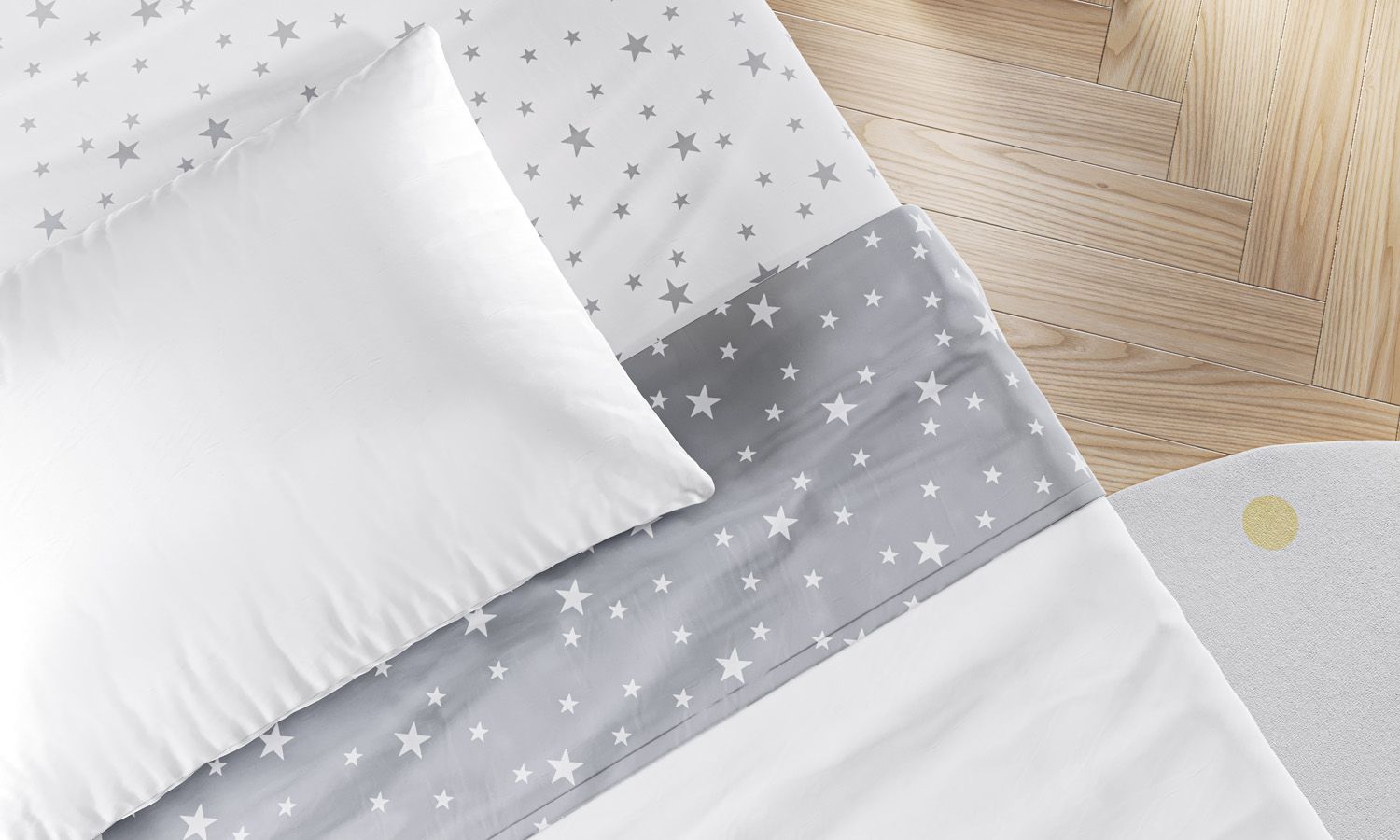 Kit Cama Infantil Solteiro Estrelinha Azul