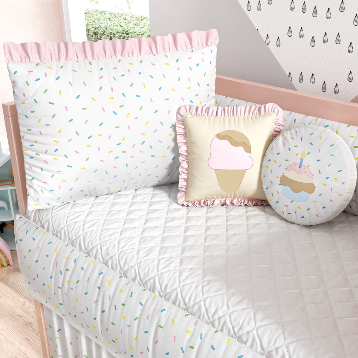 Kit Berço Doce Sonho Rosa