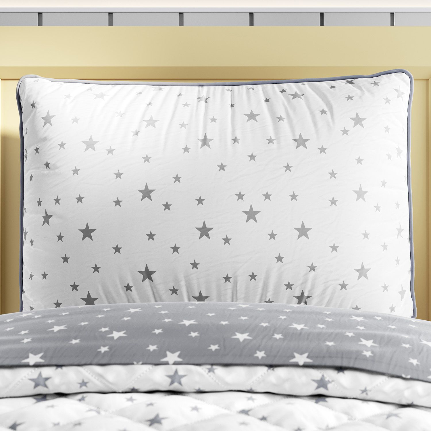 Fronha de Travesseiro Infantil Estrelinha Branco e Azul