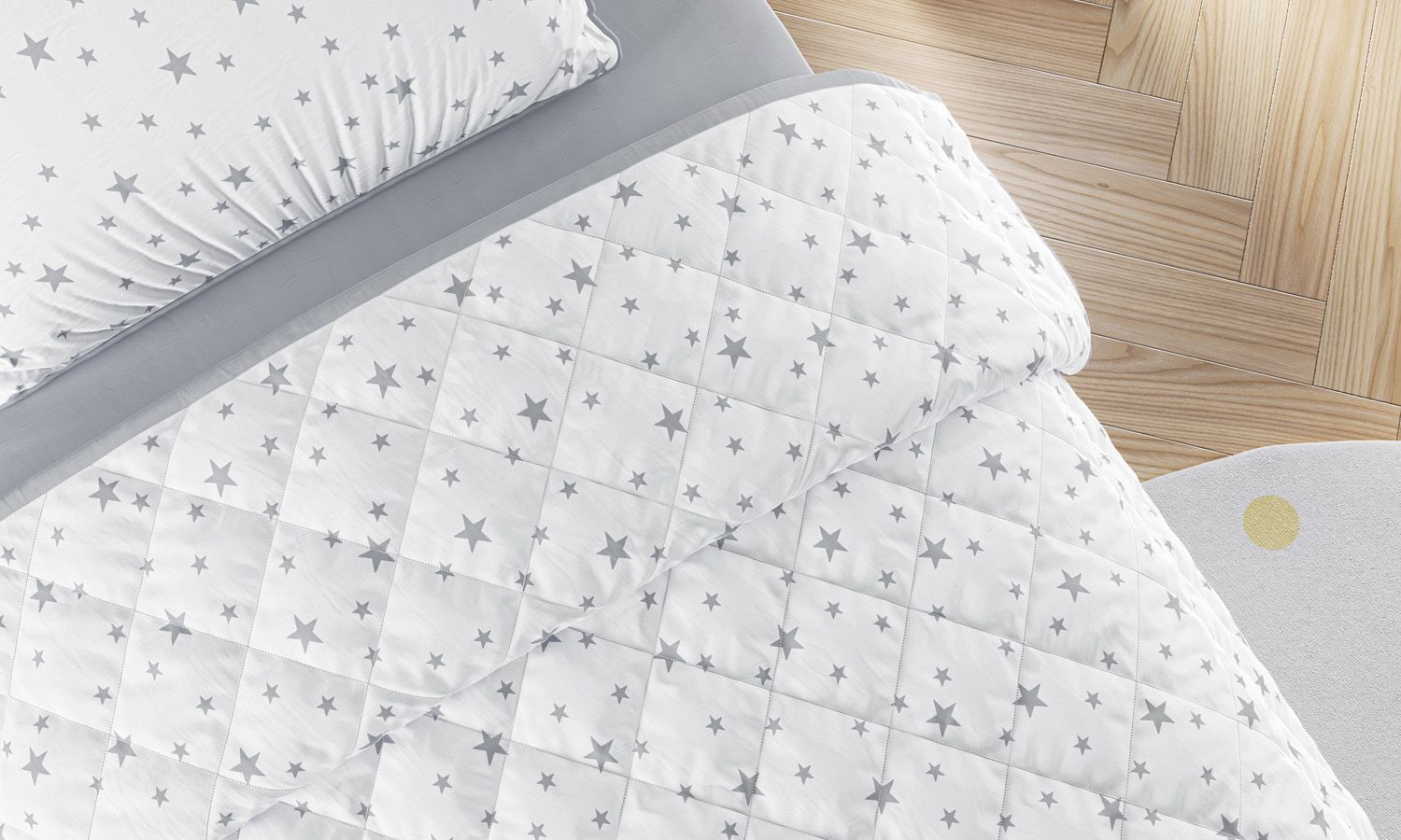 Edredom Infantil Solteiro Estrelinha Azul