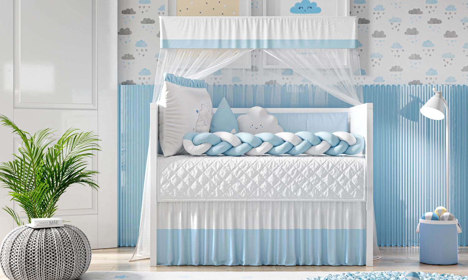 Kit Berço Trança Nuvem de Amor Rose