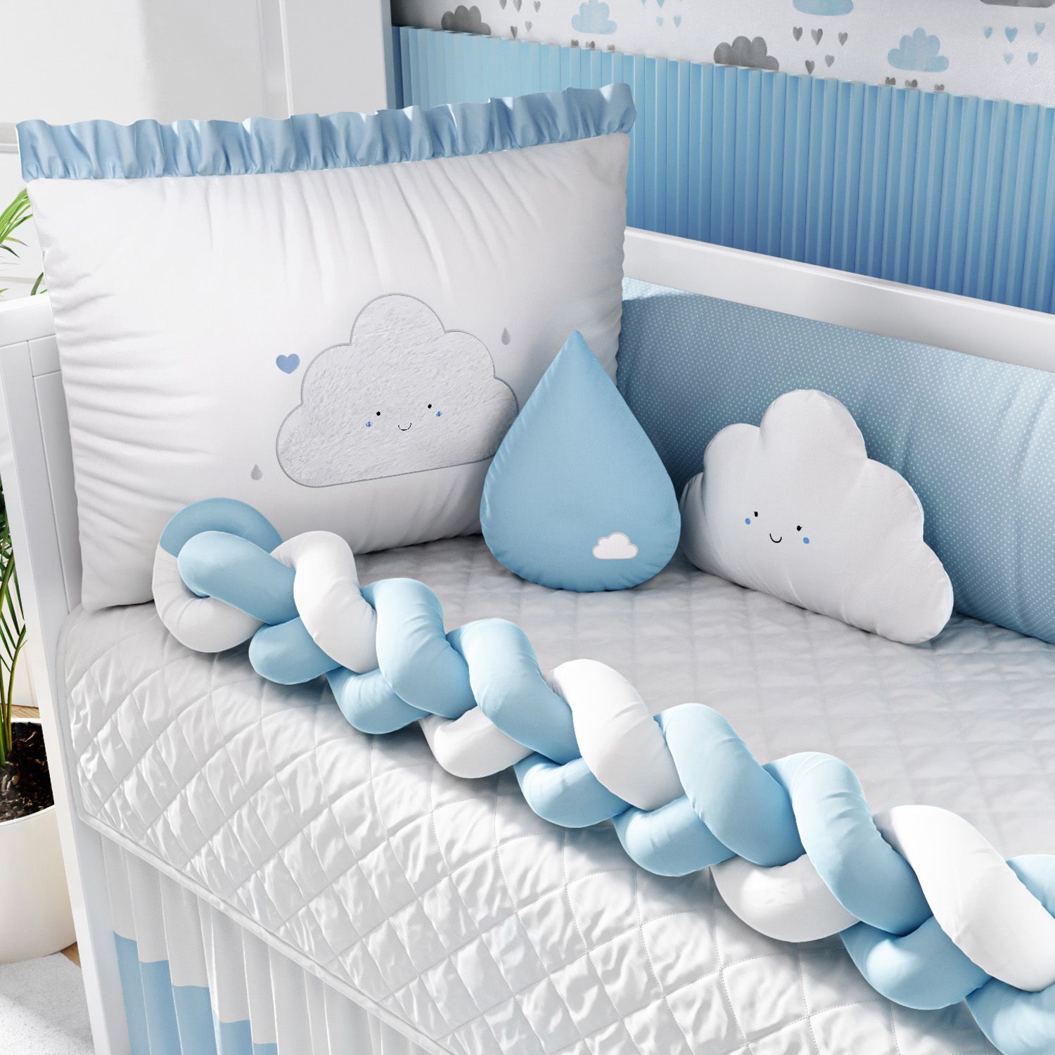 Kit Berço Trança Nuvem de Amor Rose