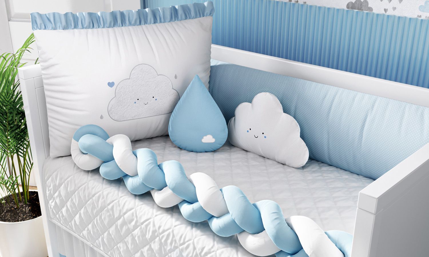 Kit Berço Trança Nuvem de Amor Rose