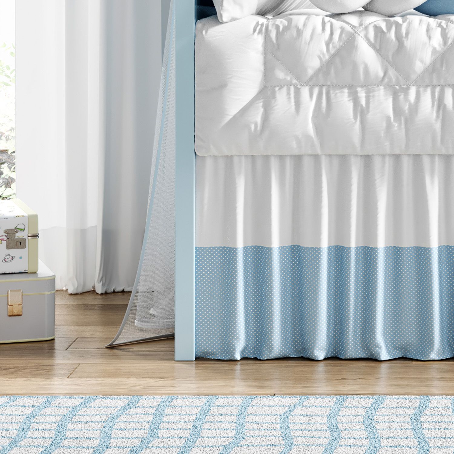 Saia de Berço Barra Poá Azul