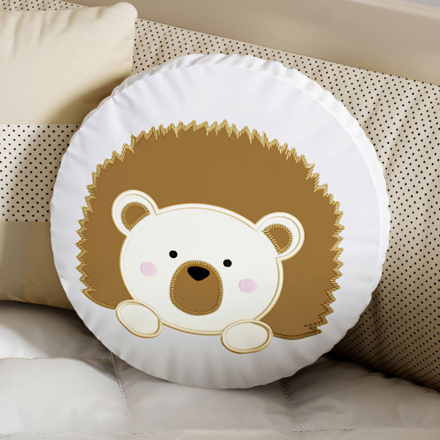 Almofada Redonda Dudu Porco Espinho 35cm