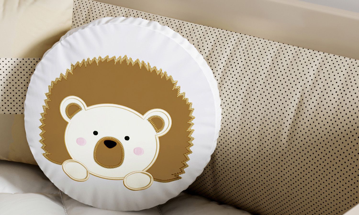 Almofada Redonda Dudu Porco Espinho 35cm