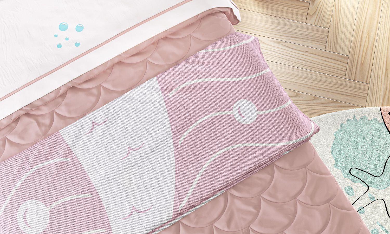 Manta Tricot Menina Sereia Rosa 1,20m