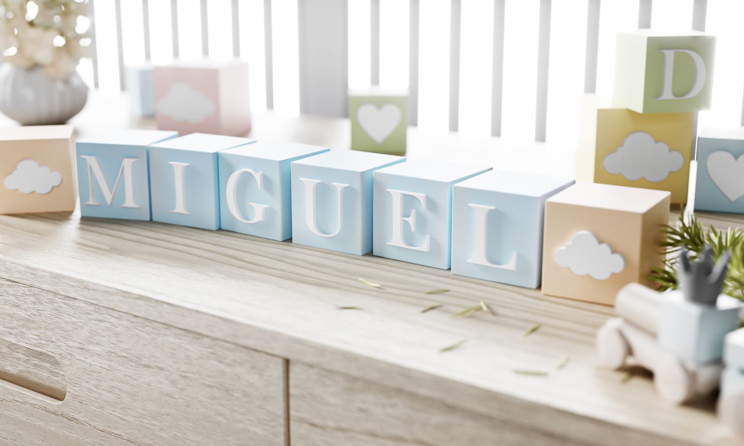 Cubo Decorativo Personalizado Letras do Alfabeto MDF Rosa 8cm