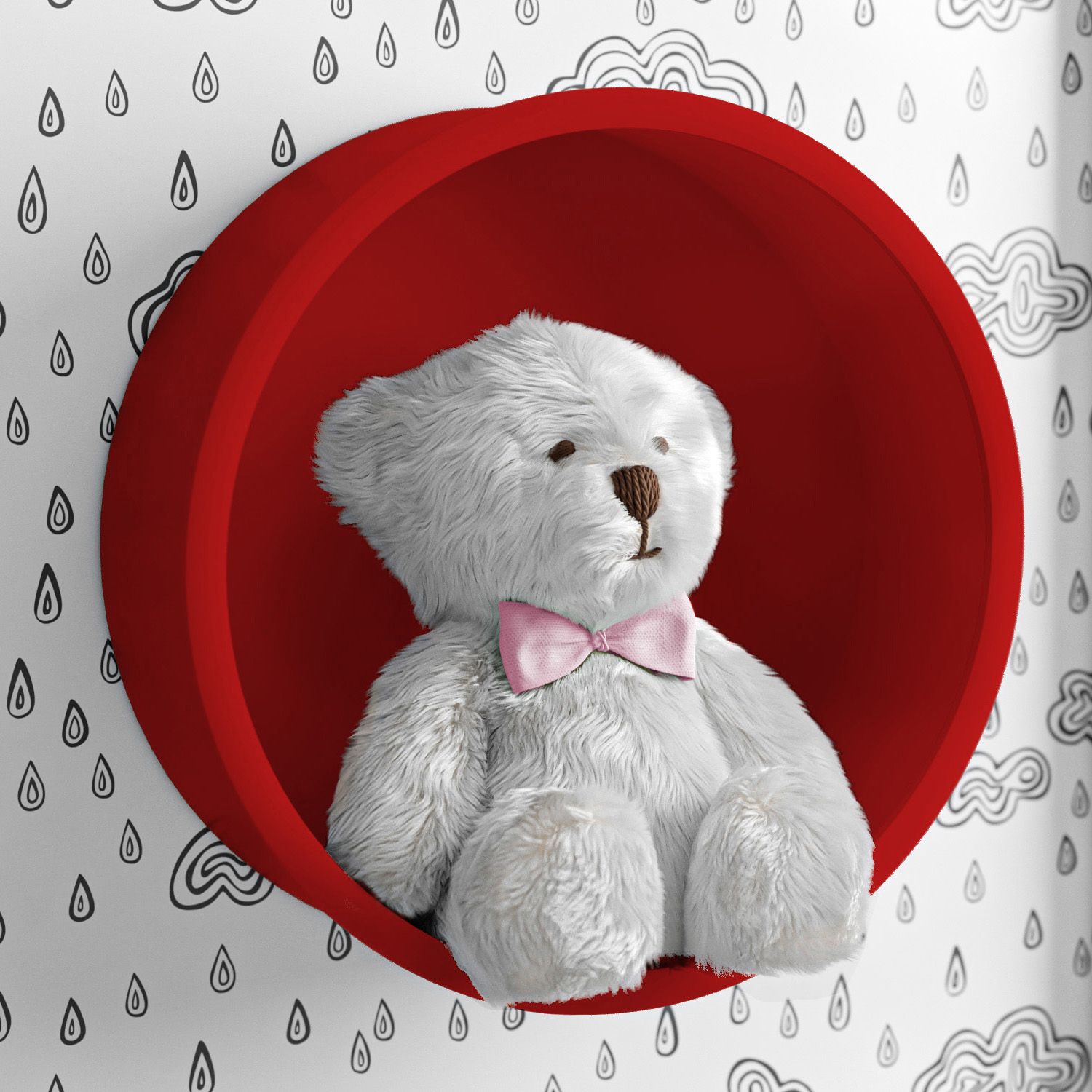 Nicho de Madeira Redondo Amarelo 30cm