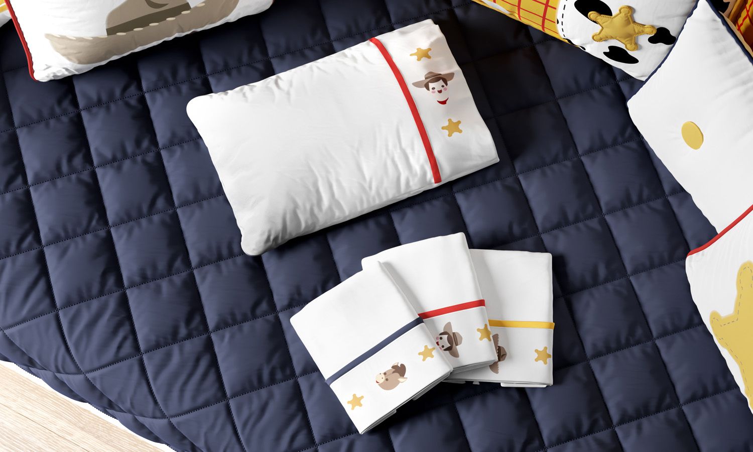 Jogo de Fronhas Bordadas Toy Story Woody 3 Peças