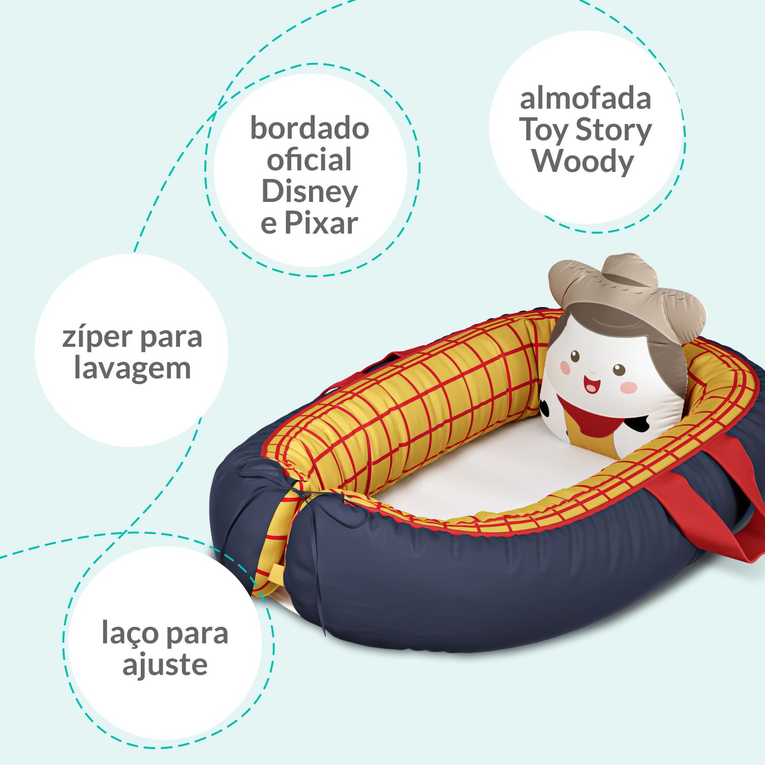 Ninho para Bebê Redutor de Berço Toy Story Woody 80cm