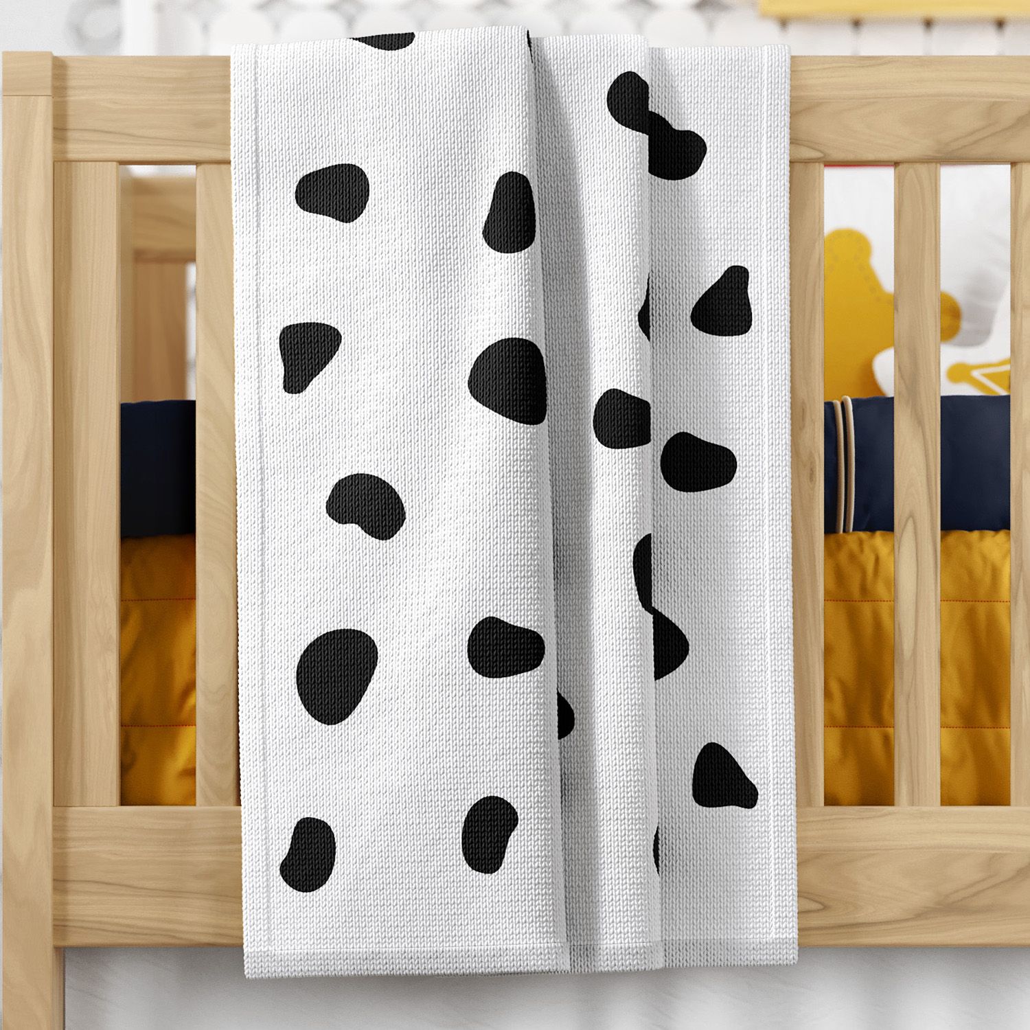 Manta Bebê Tricot Vaquinha Malhada 1m