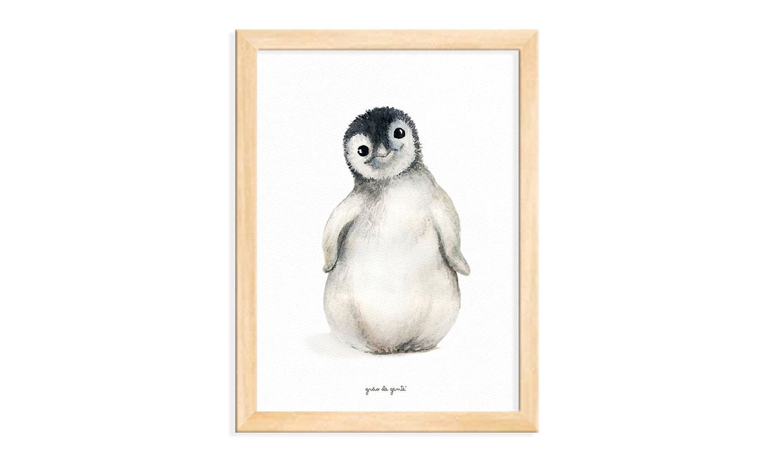 Quadro Pinguim Madeira 34CM