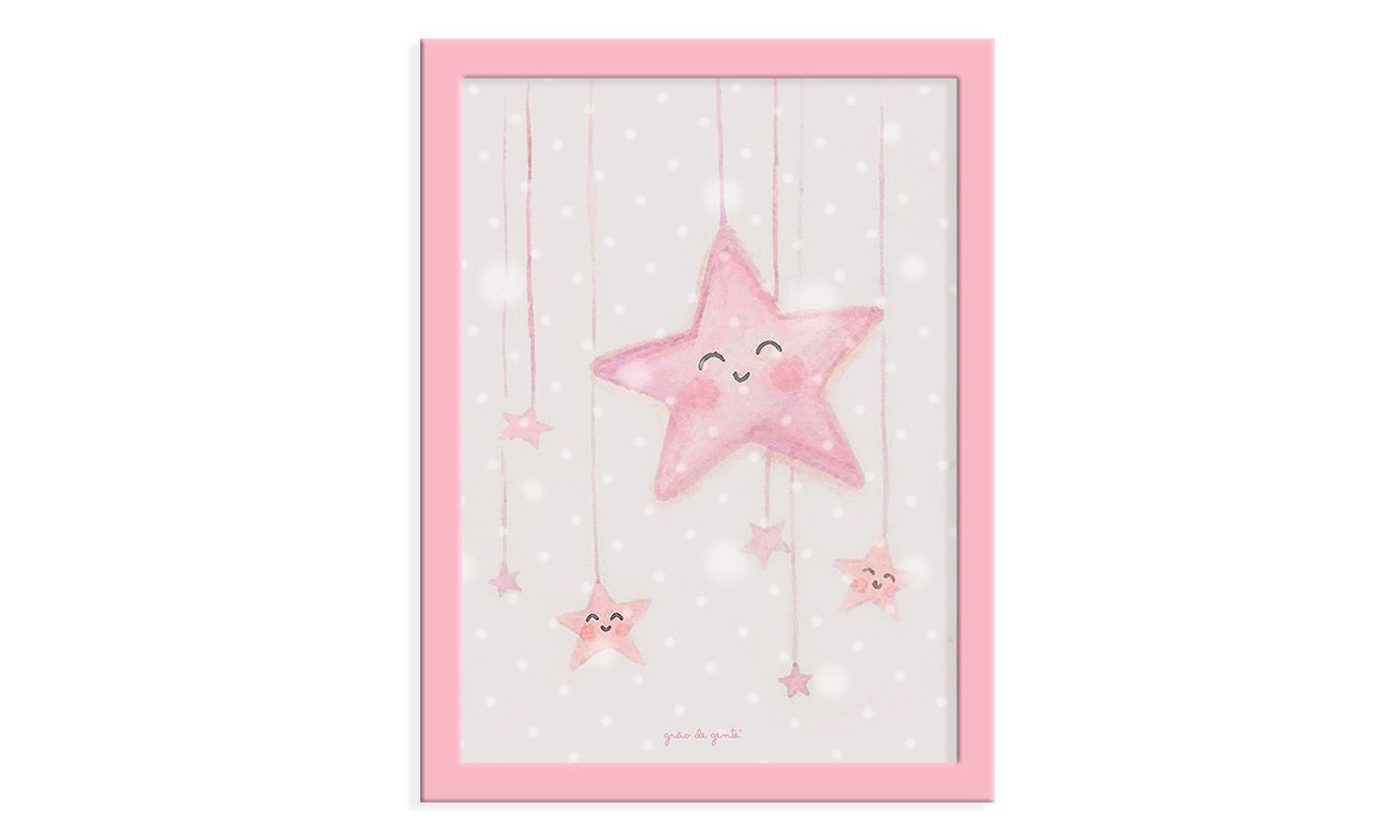 Quadro Céu de Estrelas Cor-de-Rosa 34CM