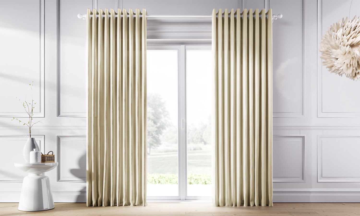 Cortina Amarela com Ilhós