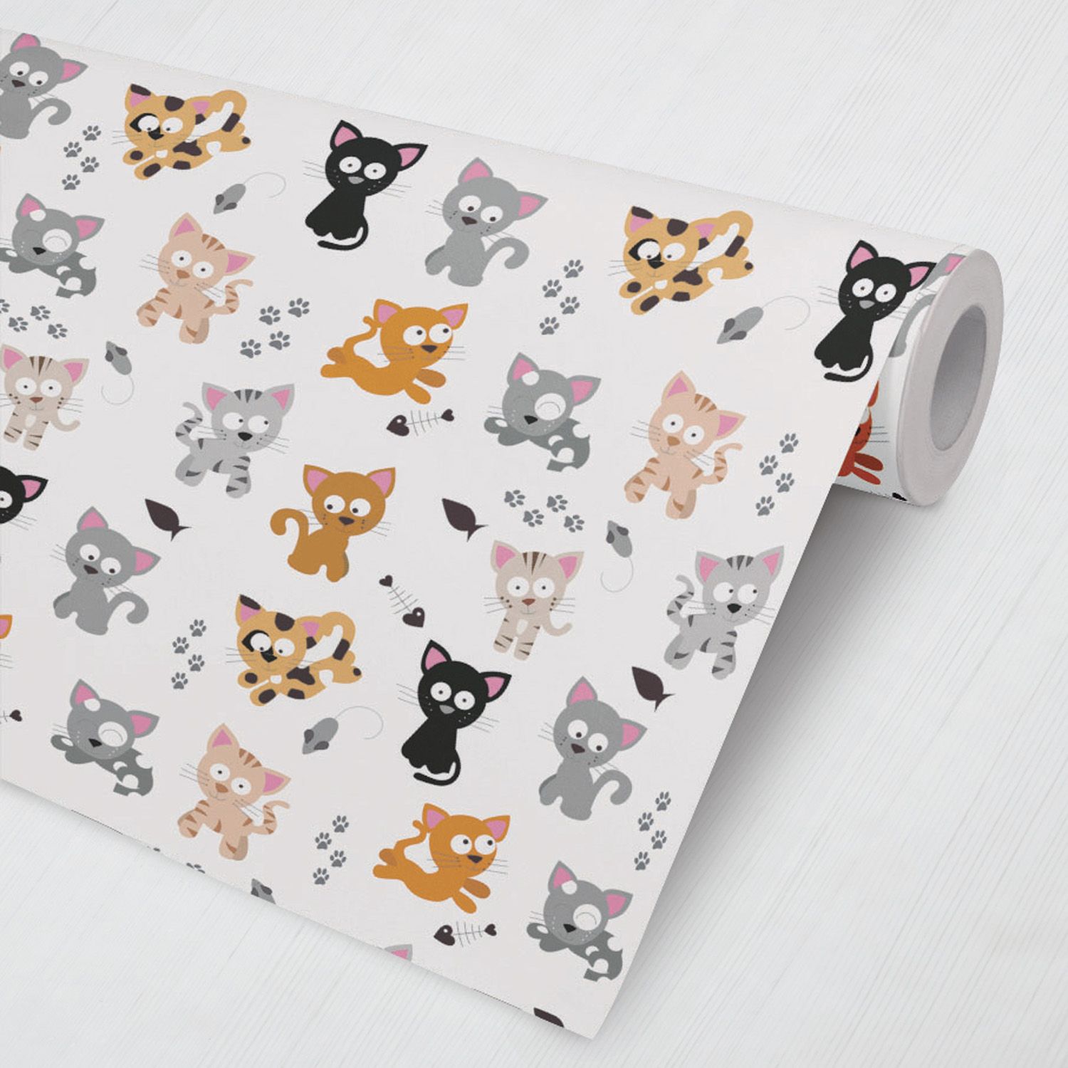 Papel de Parede Gatinhos Colorido 3M