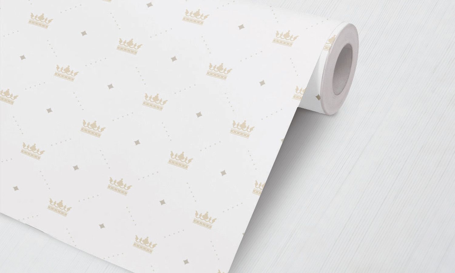 Papel de Parede Coroas e Losangos Bege 3M