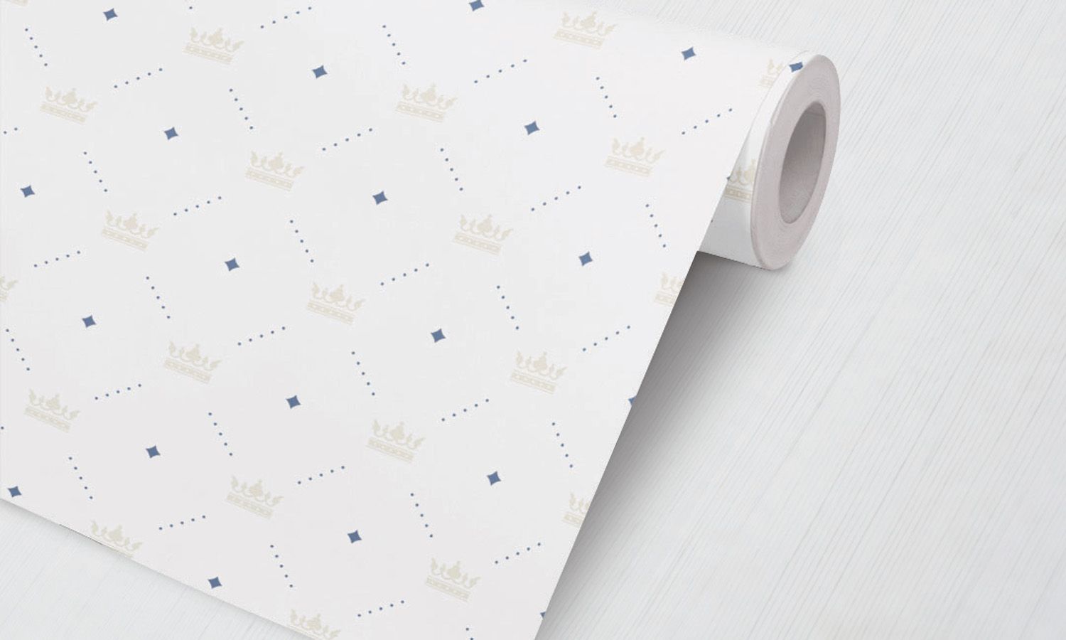 Papel de Parede Coroas e Losangos Bege 3M