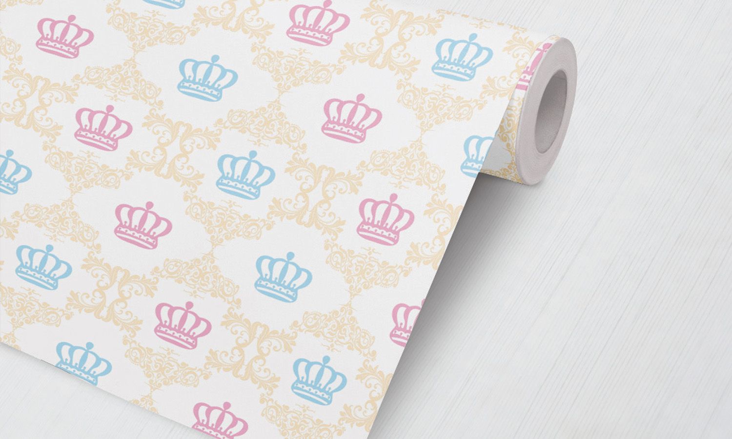 Papel de Parede Arabesco Princesa Rosa e Azul 3M