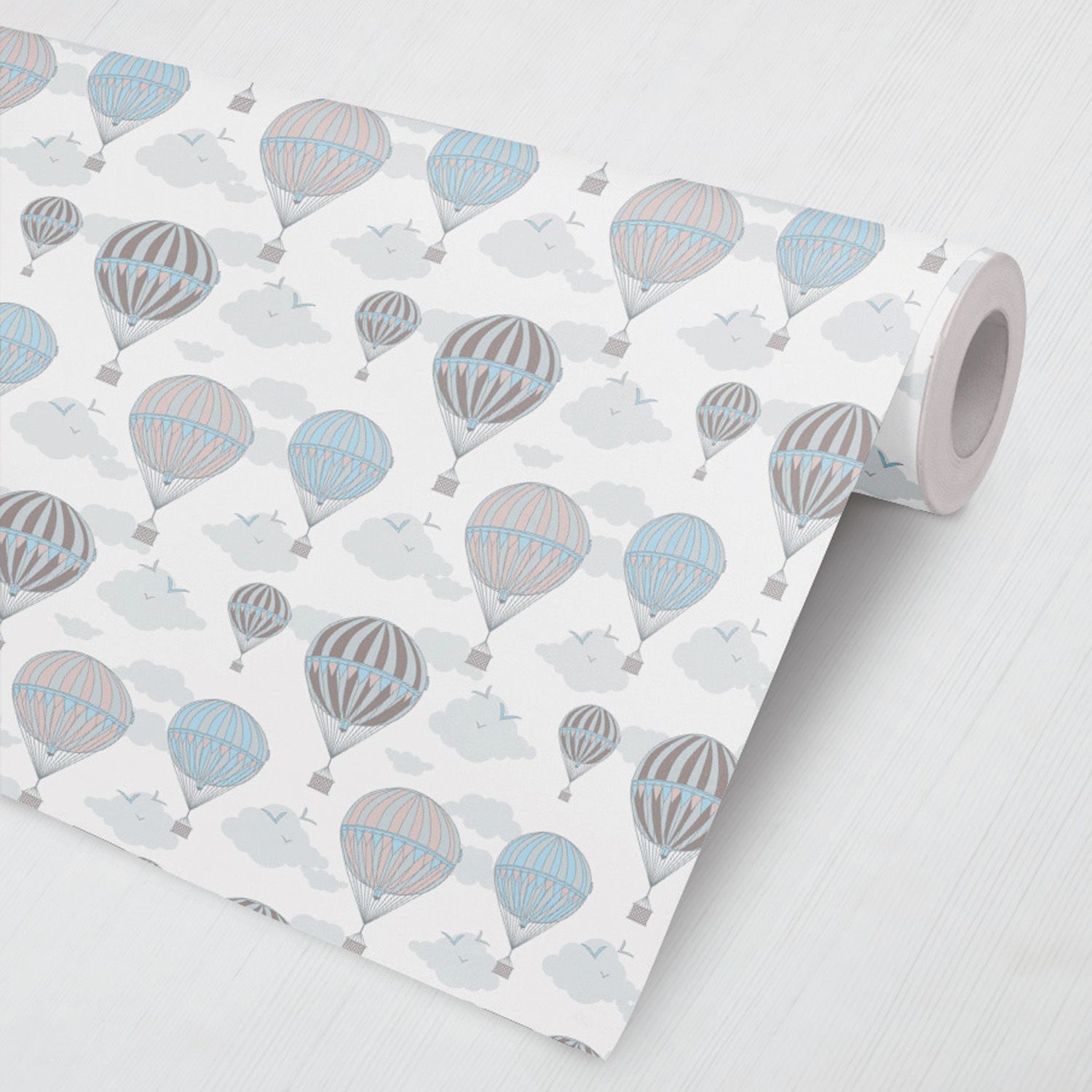 Papel de Parede Céu de Balões Azul e Cinza 3M