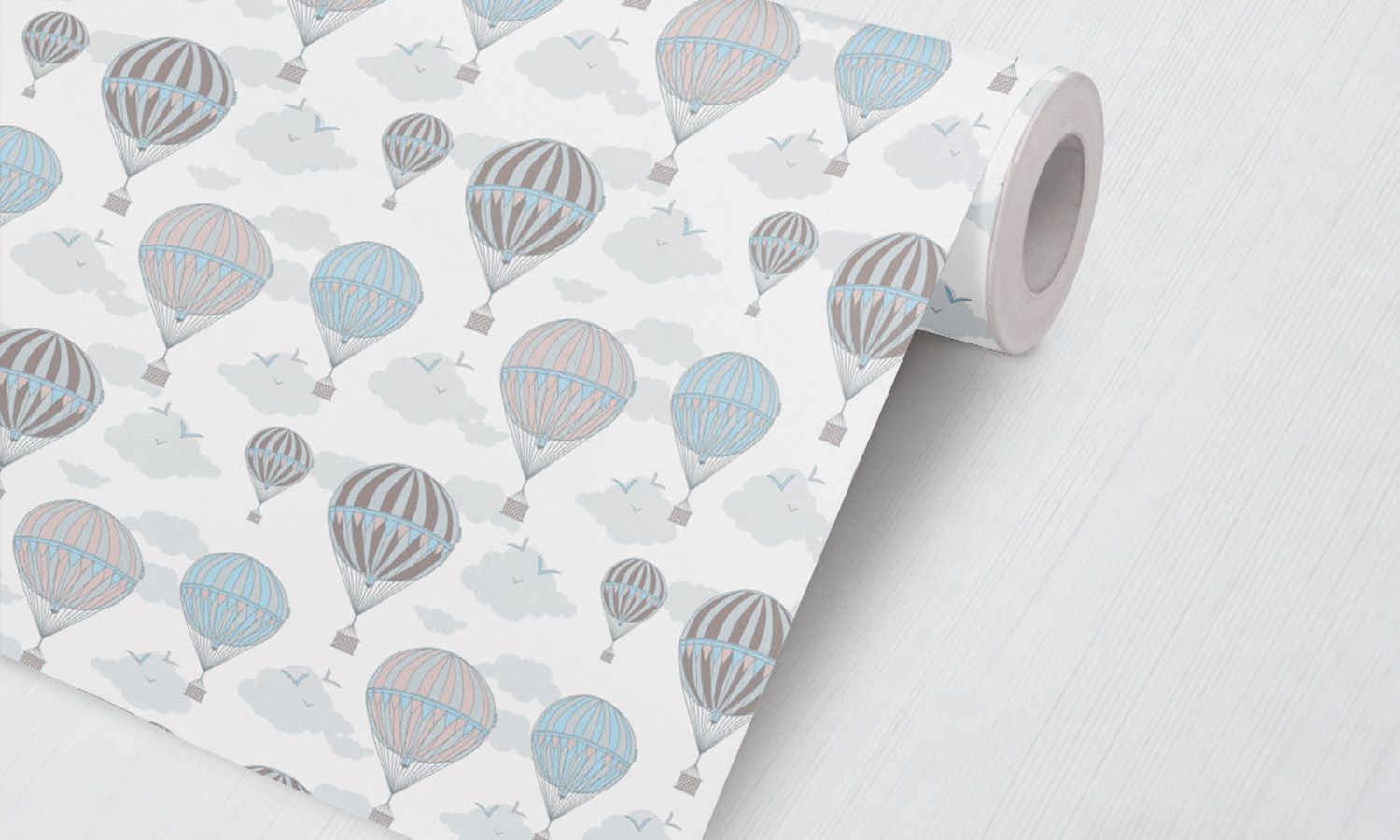 Papel de Parede Céu de Balões Azul e Cinza 3M