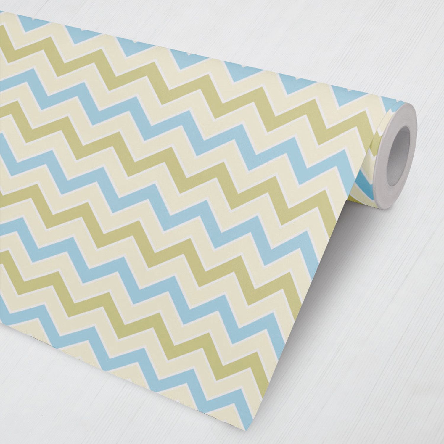Papel de Parede Chevron Amarelo e Verde 3M