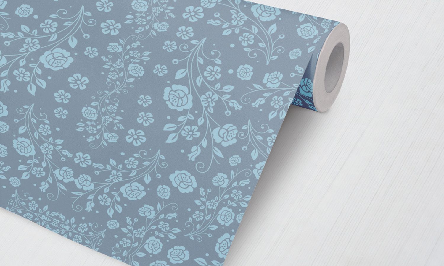 Papel de Parede Ramos, Folhas e Flores Azul e Verde Água 3M