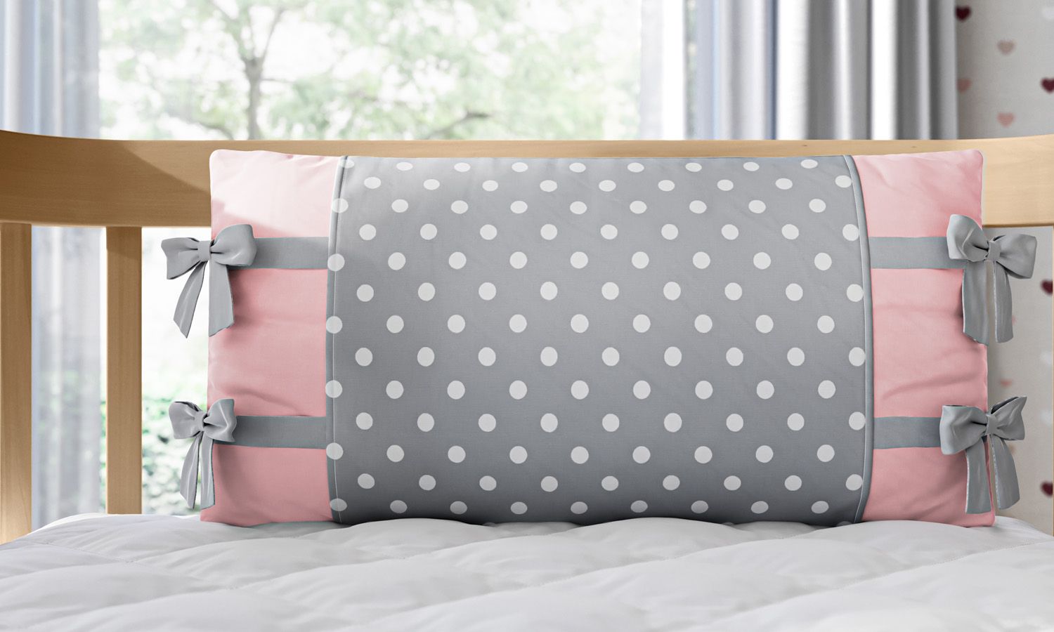 Kit Mini Berço Trança Poá Rosa