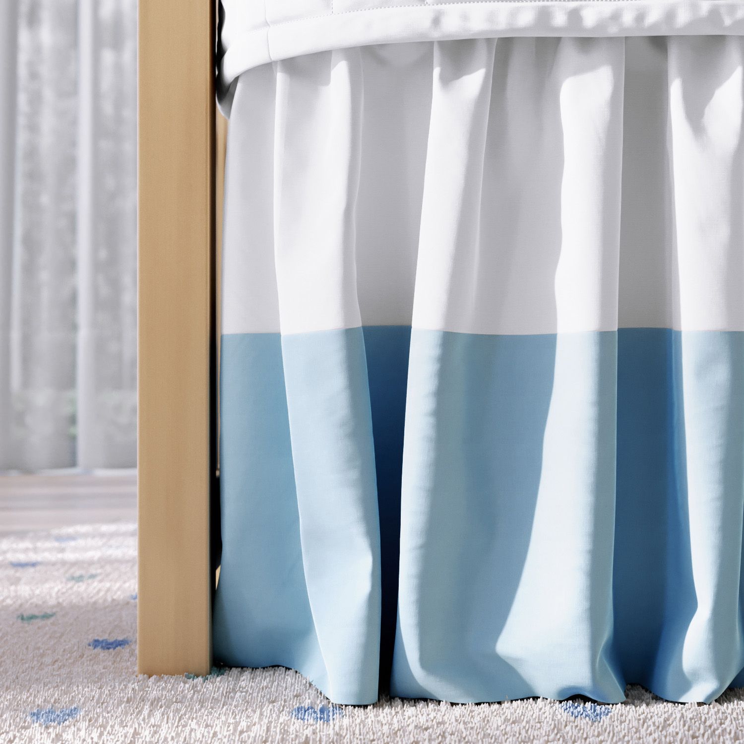 Saia de Mini Berço Branco e Rosa