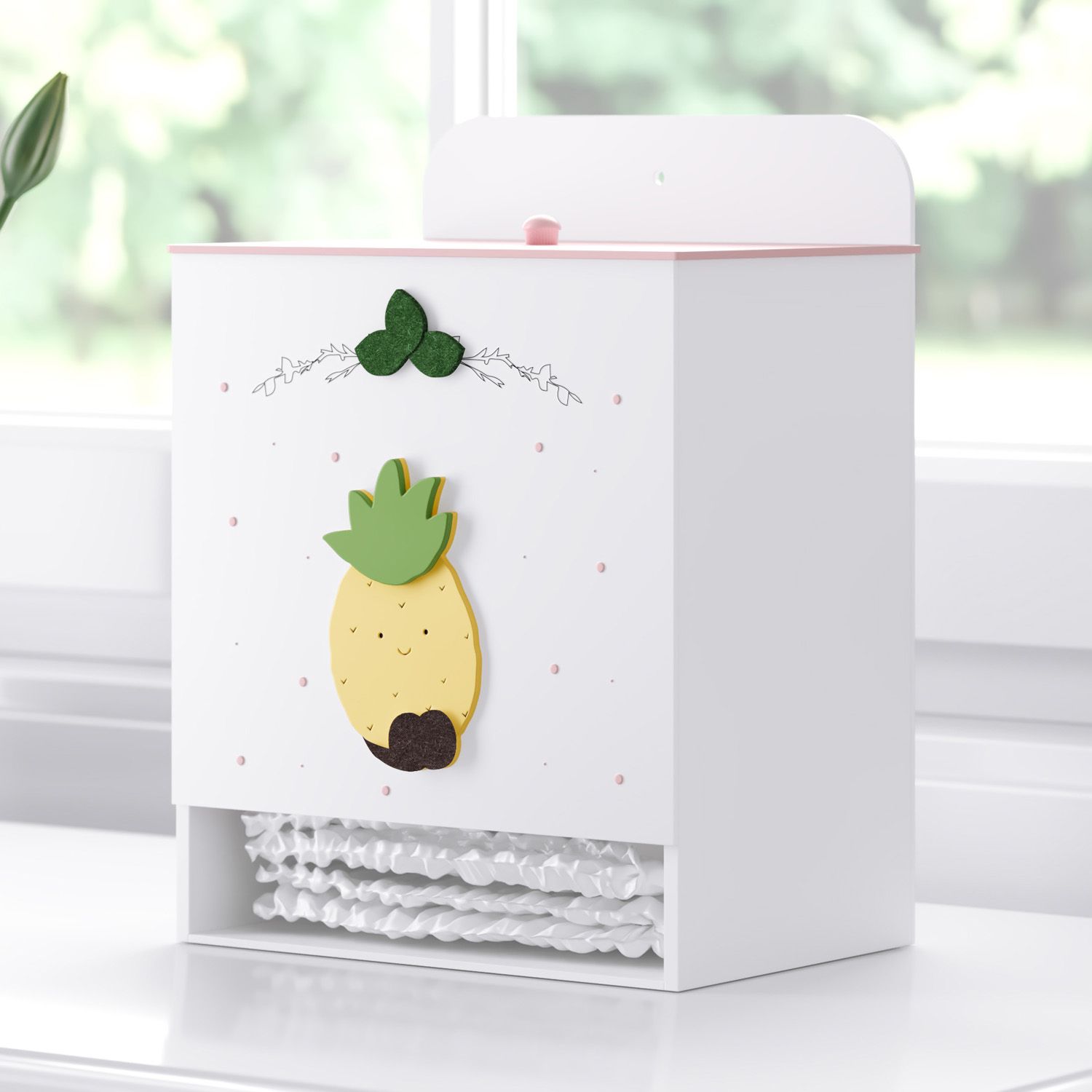 Porta Fraldas MDF Abacaxi Frutinhas