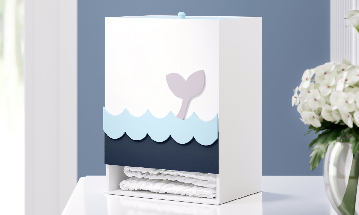 Porta Fraldas MDF Fundo do Mar