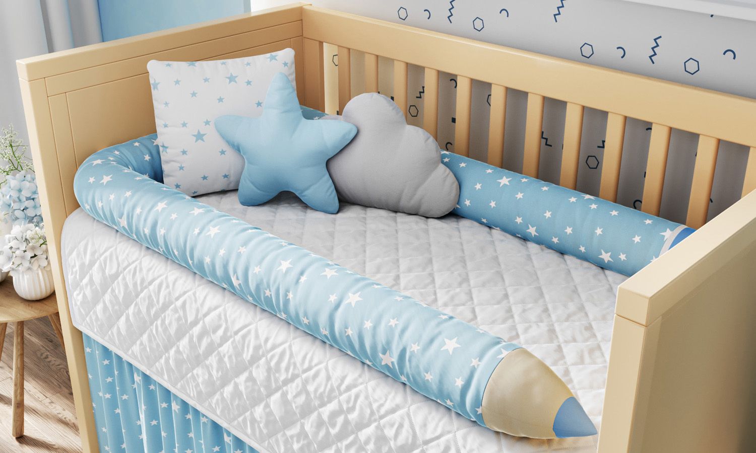 Rolinho Protetor Lápis Estrelinha Azul