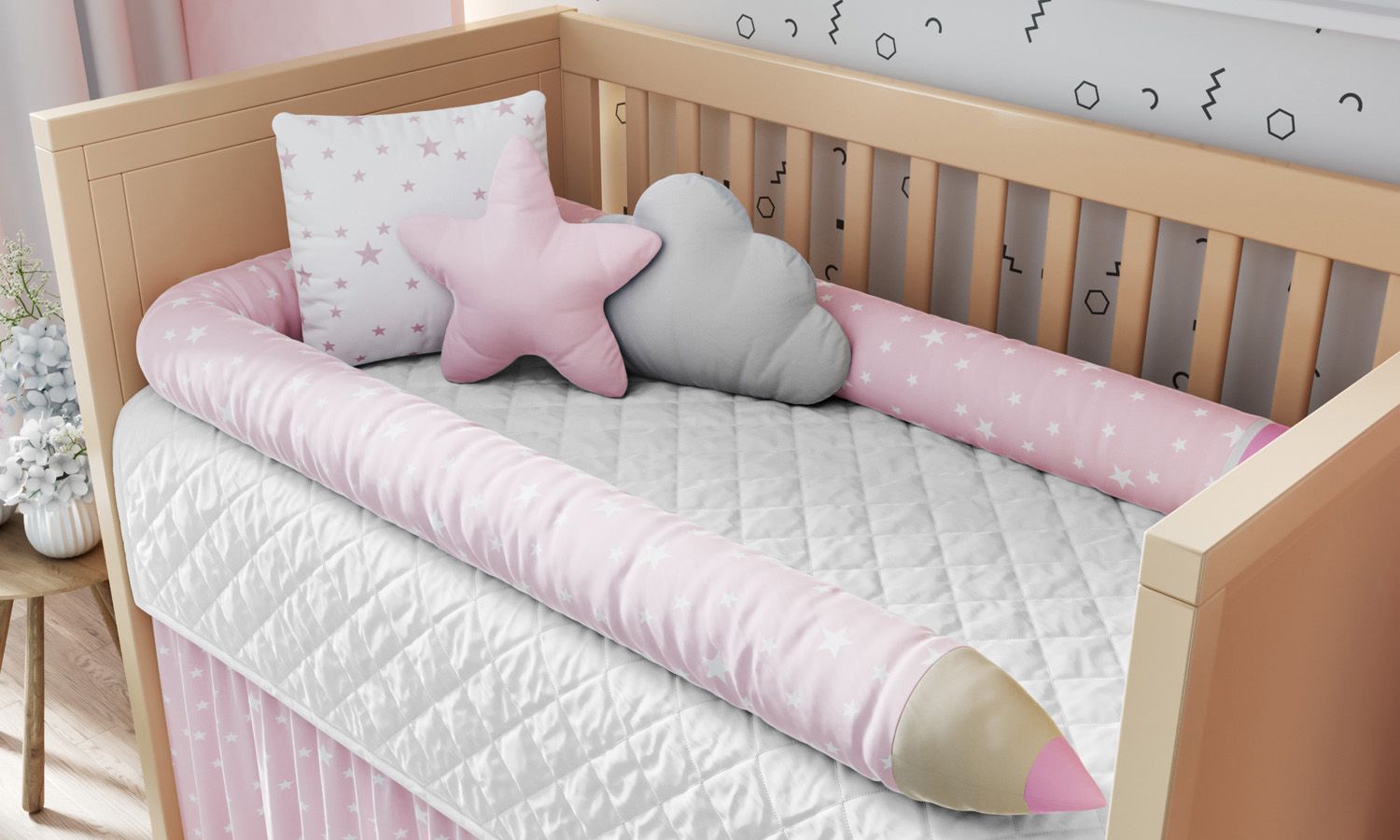 Rolinho Protetor Lápis Estrelinha Azul