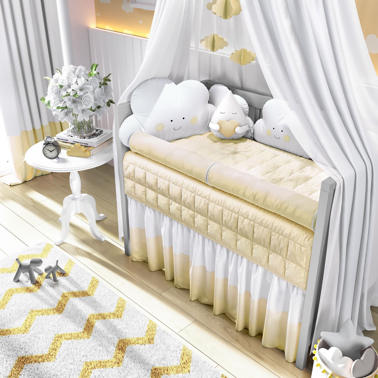 Kit Berço Amiguinhos Nuvem Azul