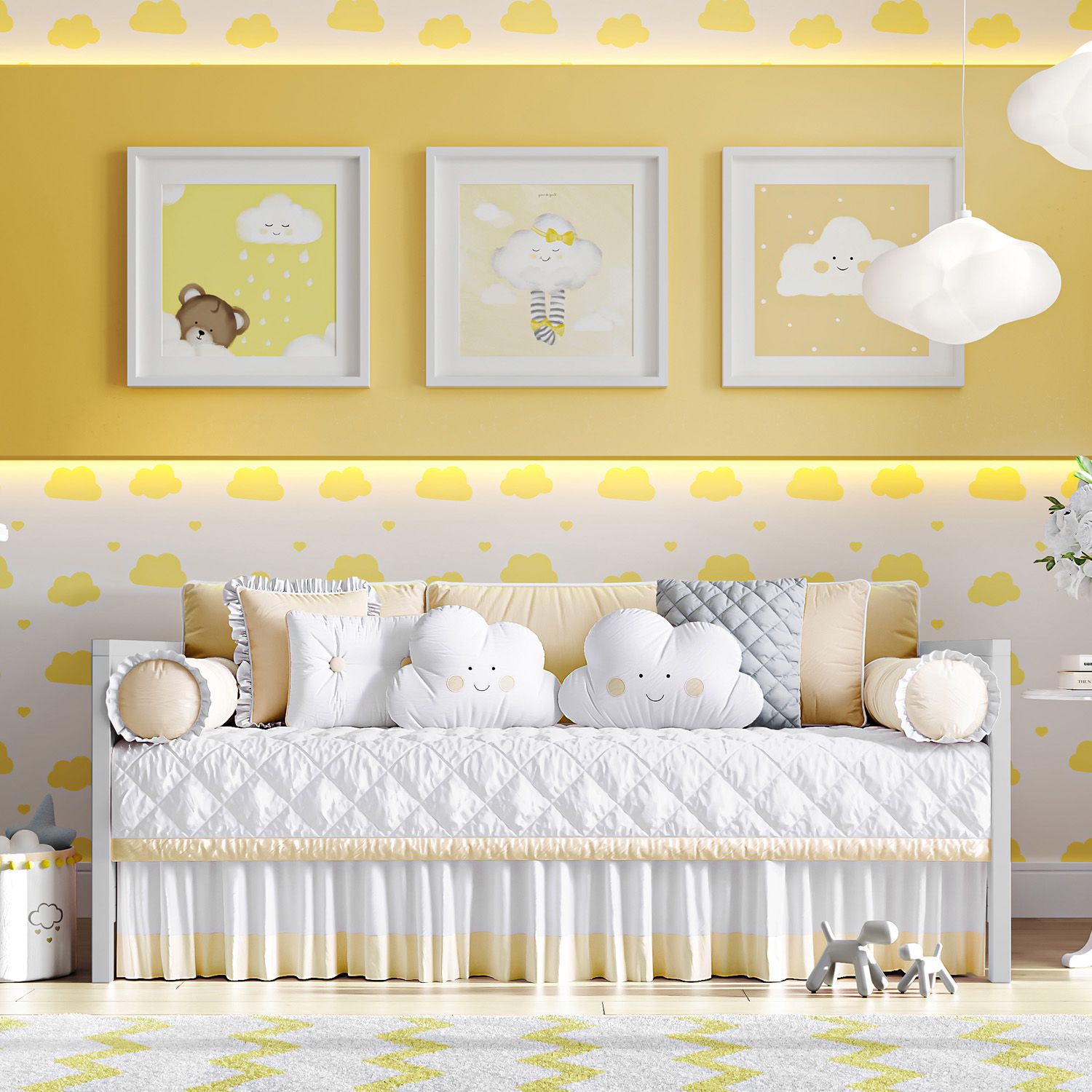 Kit Cama Babá Amiguinhos Nuvem Azul