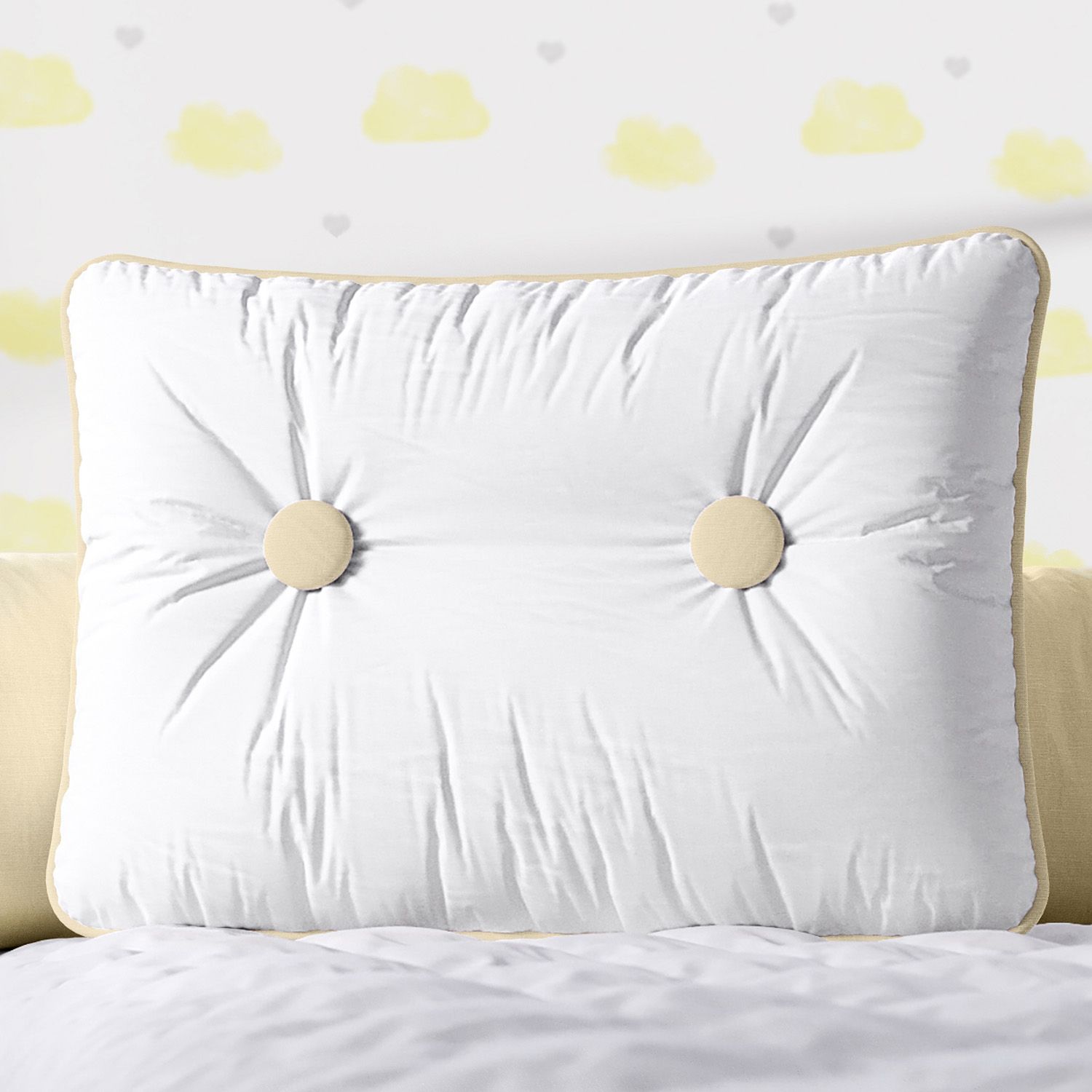 Almofada Retangular Botões Azul 43cm